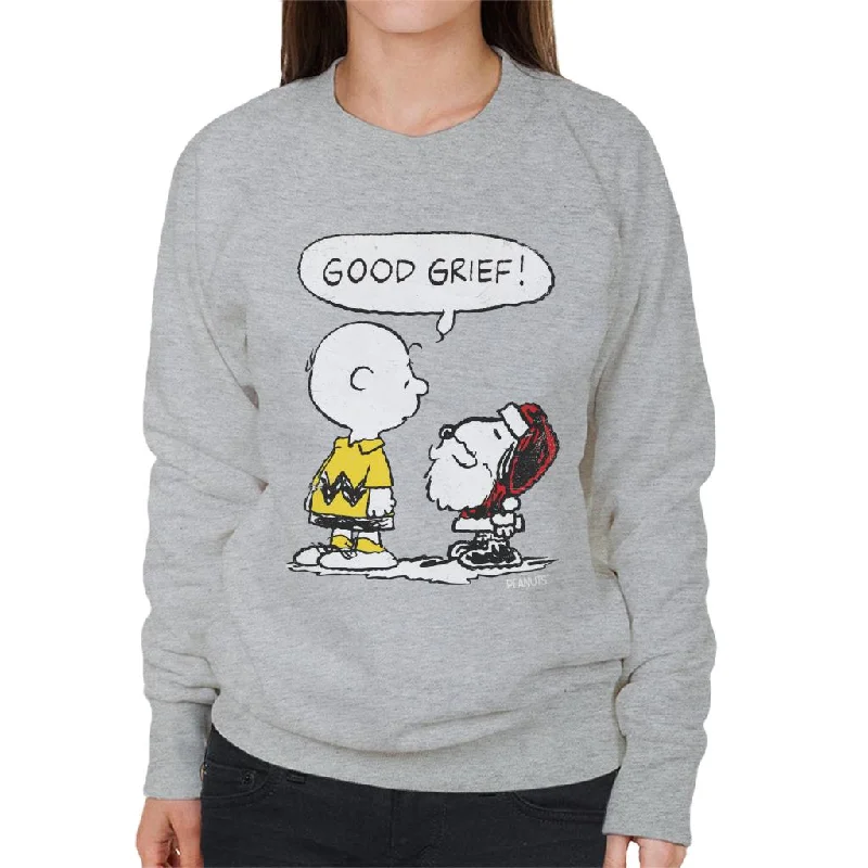 Peanuts Christmas Good Grief Santa Snoopy Women's Sweatshirt Hoodie with Logo Branding Identity Peanuts Christmas Good Grief Santa Snoopy Women's Sweatshirt Hoodie with Logo Branding Identity