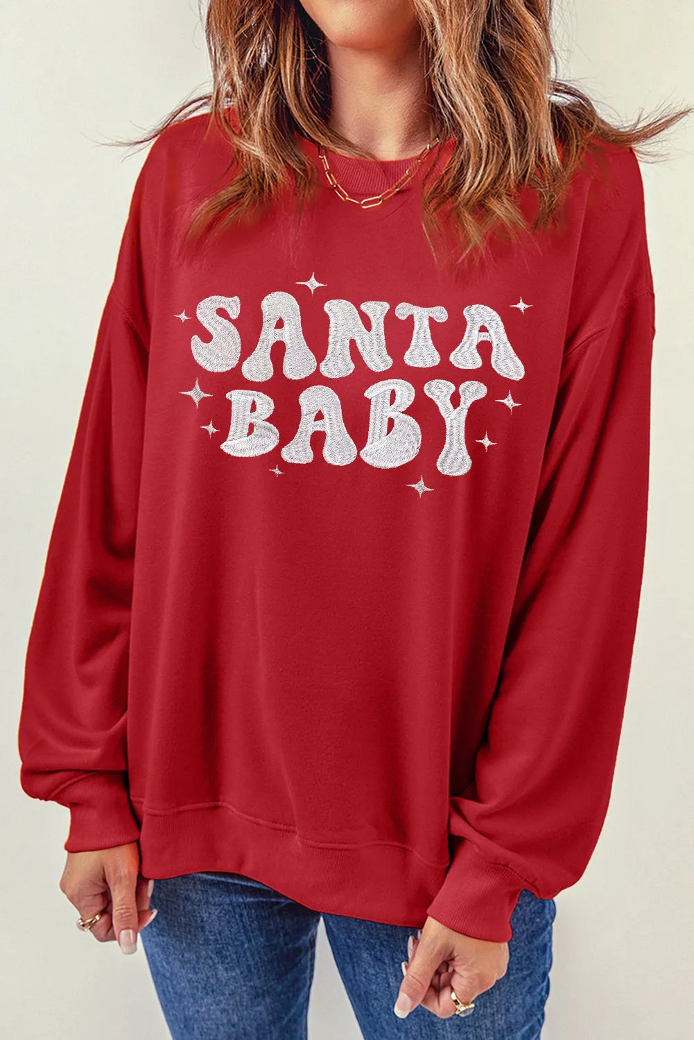 SANTA BABY Round Neck Long Sleeve Sweatshirt Hoodie with Double Zipper Versatile Adjustable SANTA BABY Round Neck Long Sleeve Sweatshirt Hoodie with Double Zipper Versatile Adjustable