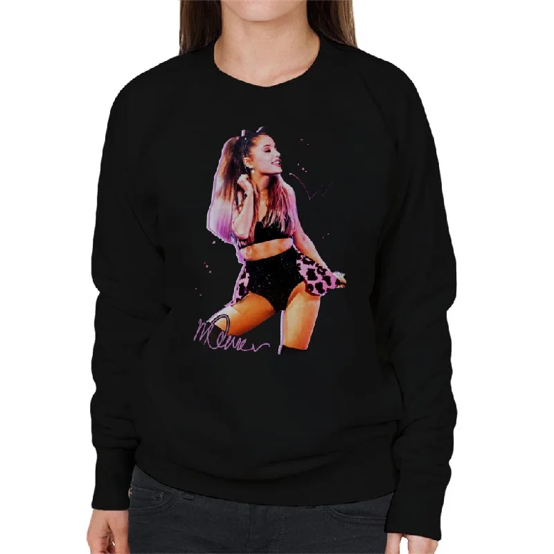 Sidney Maurer Original Portrait Of Ariana Grande Cat Ears Women's Sweatshirt Hoodie with Bell Sleeves Flared Feminine Sidney Maurer Original Portrait Of Ariana Grande Cat Ears Women's Sweatshirt Hoodie with Bell Sleeves Flared Feminine