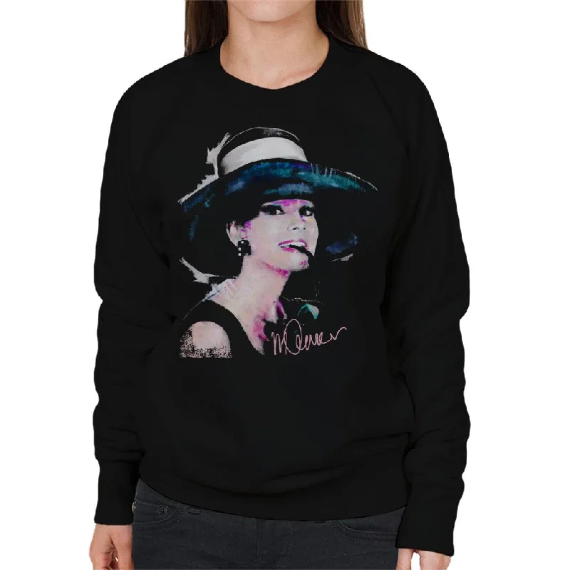 Sidney Maurer Original Portrait Of Audrey Hepburn Large Hat Women's Sweatshirt Hoodie with Embroidery Detailed Premium Sidney Maurer Original Portrait Of Audrey Hepburn Large Hat Women's Sweatshirt Hoodie with Embroidery Detailed Premium
