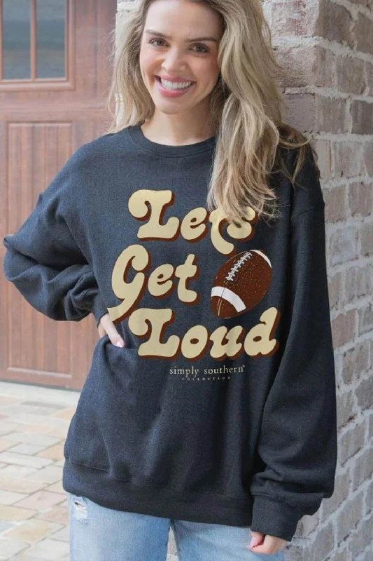 Simply Southern Let’s Get Loud Sweatshirt for Women in Black | CREW-LOUD-BLACK Hoodie with Camouflage Military Edgy Simply Southern Let’s Get Loud Sweatshirt for Women in Black | CREW-LOUD-BLACK Hoodie with Camouflage Military Edgy