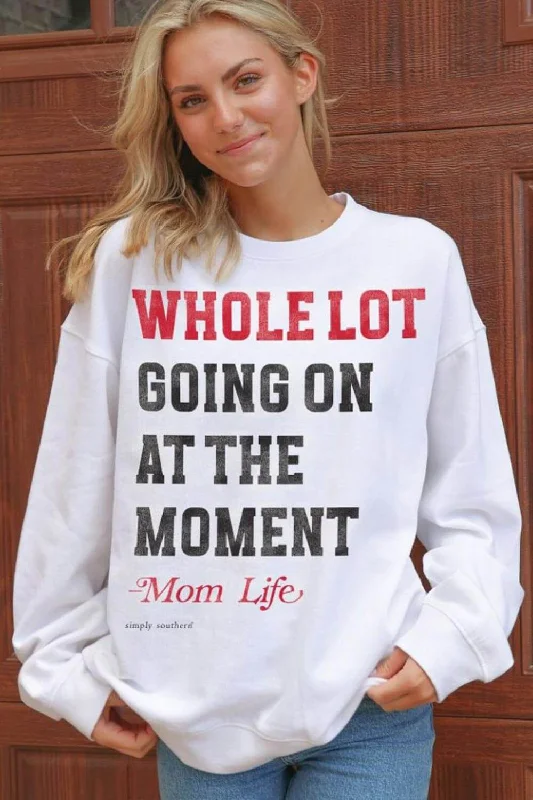 Simply Southern Mom Life Sweatshirt for Women in White | CREW-MOMLIFE-WHITE Hoodie with Half-Zip Sporty Casual Simply Southern Mom Life Sweatshirt for Women in White | CREW-MOMLIFE-WHITE Hoodie with Half-Zip Sporty Casual