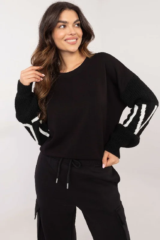 Sweatshirt Italy Moda Hoodie with Batwing Sleeves Loose Dramatic