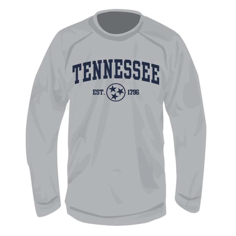 Tennessee Est. in 1796 Crewneck Sweatshirt Hoodie with Raw Hem Edgy Unfinished