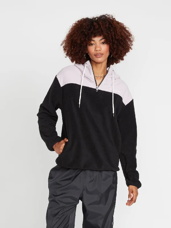 Trackshun Hoodie - Black Combo Hoodie with Crew Neck Simple Timeless