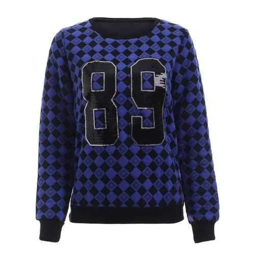 Trendy Sequin Embellished Geometric Pattern Women's Sweatshirt - Blue L Hoodie with Hem Applique Textured Unique Trendy Sequin Embellished Geometric Pattern Women's Sweatshirt - Blue L Hoodie with Hem Applique Textured Unique