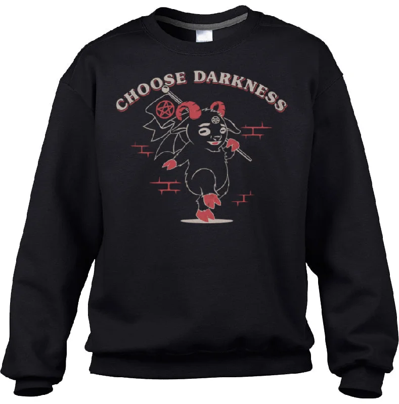 Unisex Choose Darkness Sweatshirt Zip Hoodie Drawstring Kangaroo Pocket