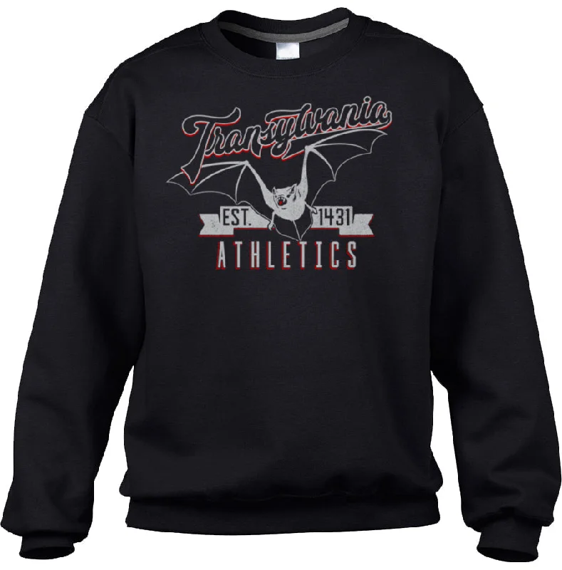 Unisex Transylvania Athletics Sweatshirt Hoodie with Hem Frayed Vintage Worn