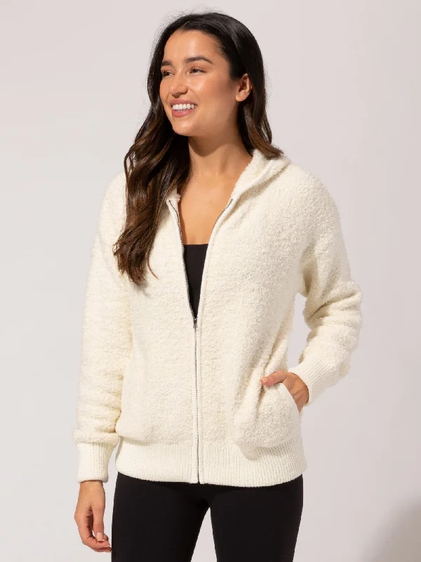 Vivi Boucle Zip Hoodie Hoodie with Neon Bright Vibrant