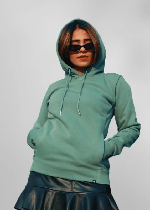 Women Fleece Hoodie Sweatshirt | Olive Green | Pronk Hoodie with Embroidery Detailed Premium Women Fleece Hoodie Sweatshirt | Olive Green | Pronk Hoodie with Embroidery Detailed Premium