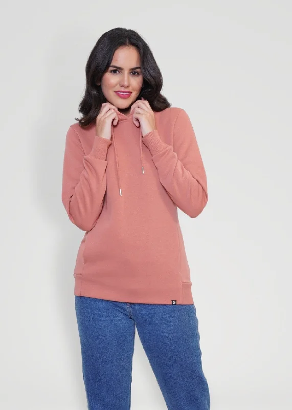 Women Fleece Hoodie Sweatshirt | Salmon Pink | Pronk Hoodie with Drawstring Waist Adjustable Fitted Women Fleece Hoodie Sweatshirt | Salmon Pink | Pronk Hoodie with Drawstring Waist Adjustable Fitted