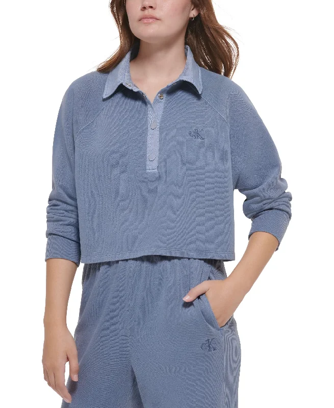 Women's Cotton Polo Sweatshirt Hoodie Sweatshirt Pullover