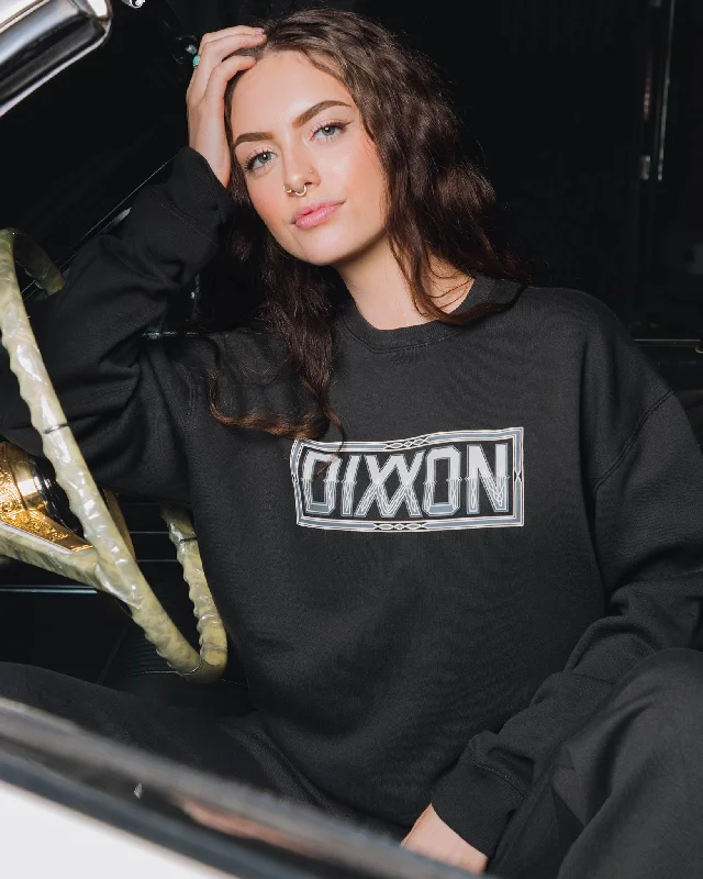 Women's Pinstripe Crewneck Sweatshirt - Black & Gray Hoodie with Hem Contrast Bold Stylish Women's Pinstripe Crewneck Sweatshirt - Black & Gray Hoodie with Hem Contrast Bold Stylish